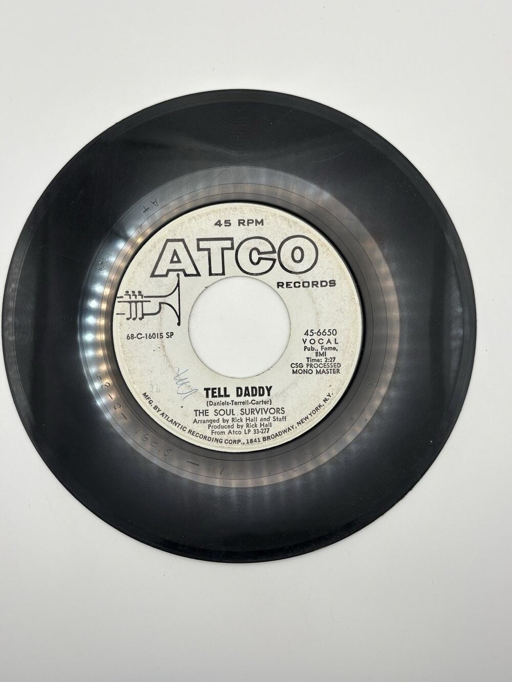 The Soul Survivors Mama Soul ATCO 45-6650 Promo Northern Blue Eye Soul Rick Hall